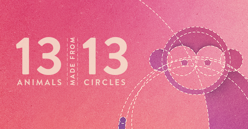 13 Animals Made From 13 Circles